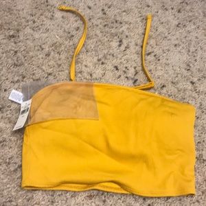 American Eagle golden yellow tankini top